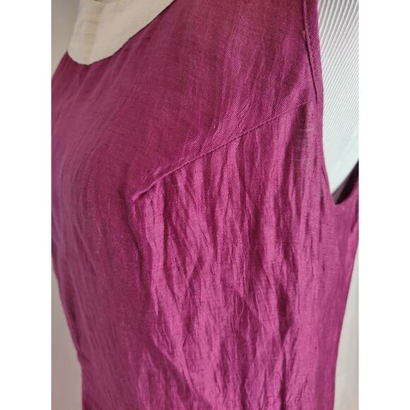 Pianura Studio Linen Blend Tunic Dress Eggplant Purple Geometric Design Size 44 - Picture 7 of 12